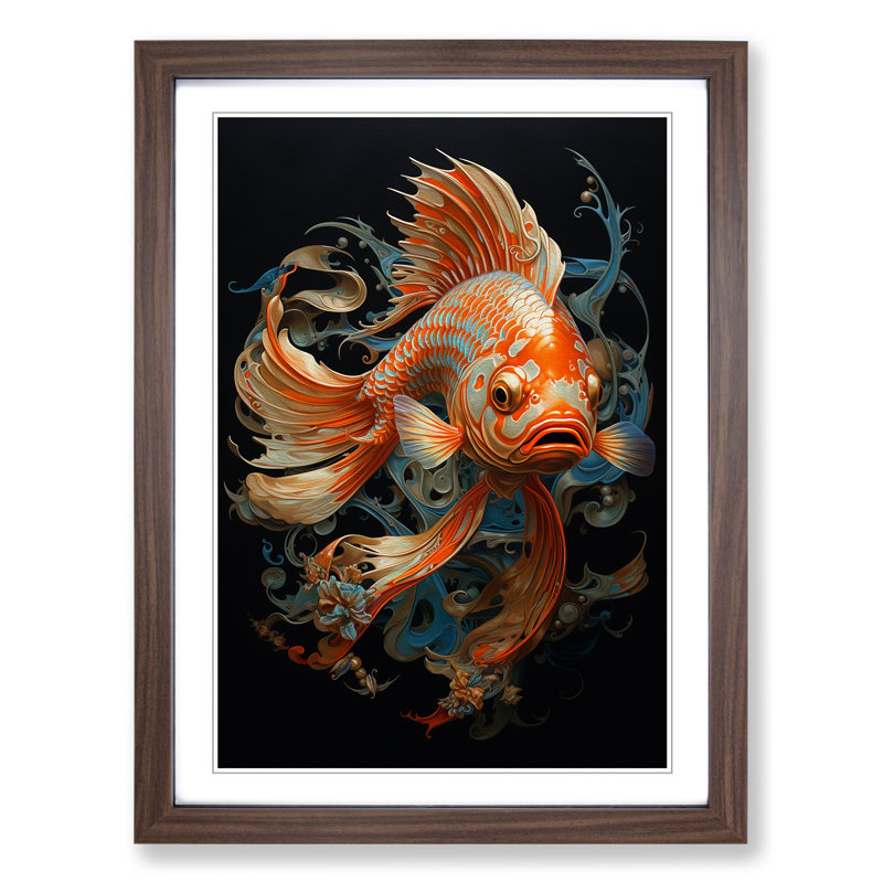 Fish Realism Art - Framed Print, Walnut Framed, 34cm H x 25cm W