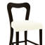 De 2 tabourets de comptoir beige et brun foncé, bois d'hévéa massif naturel, conception moderne épaisse, dossier ergonomique pour plus de confort, tabourets sans accoudoirs, fabriqué à partir de pieds élégants, confort esthétique incurvé,-979689306-979689316