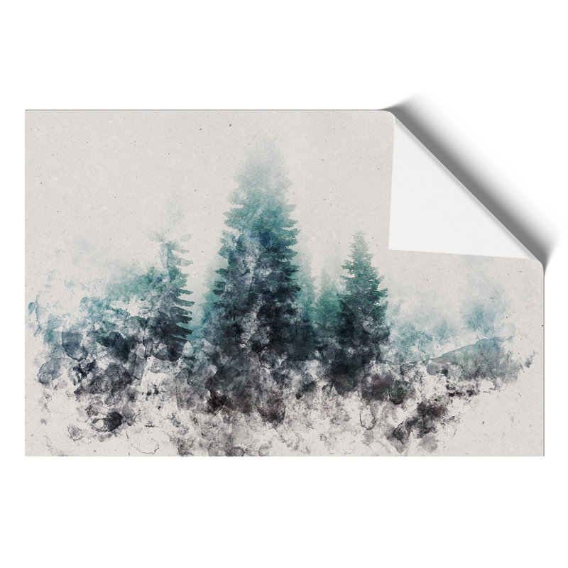 Fire Tree Forest Watercolour - Frameless Print, 30cm H x 42cm W x 0.1cm D