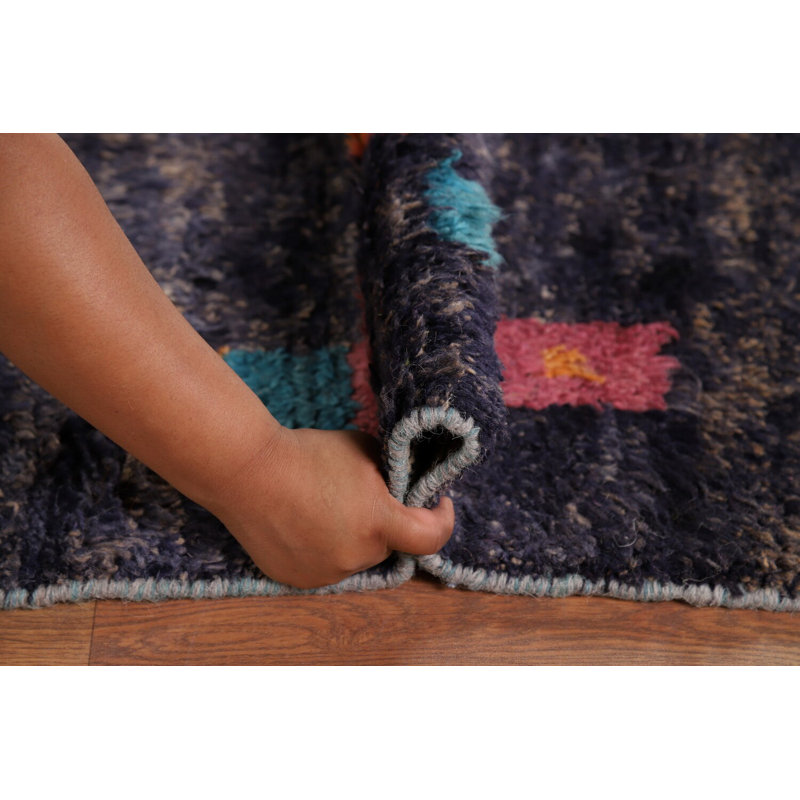 Tapis géométrique en laine marocain 8 x 10