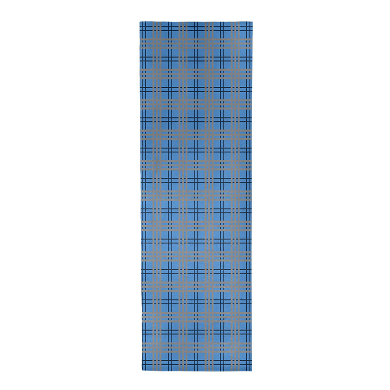 Tapis à carreaux bleu, Tapis de couloir 2 pi 6 po x 8 pi