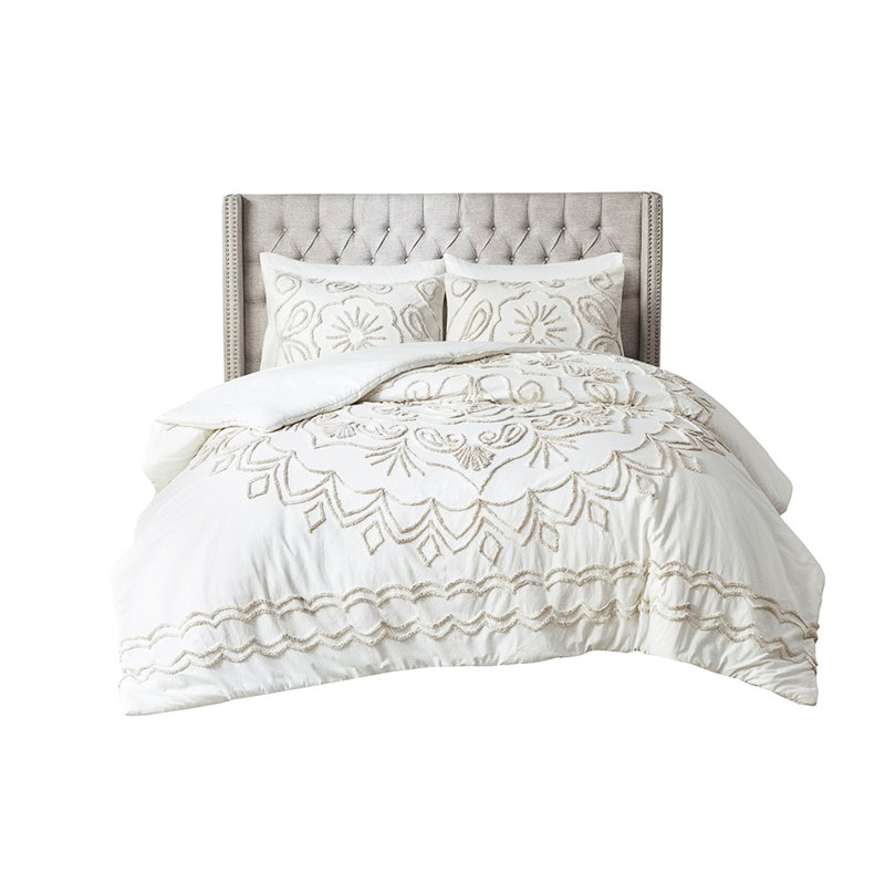 Housse de couette en coton 3 pièces - double / grand, lavable à la machine, double / grand