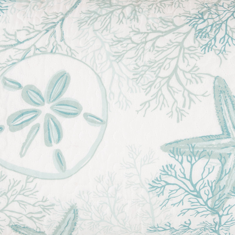 Ensemble de courtepointe réversible en microfibre bleu turquoise / blanc Ocean Treasures