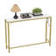 Console moderne étroite de 39,4 po avec station de charge intégrée et pieds en métal - table d'appoint mince pour le vestibule, le couloir ou le canapé derrière - capacité de 110 lb, facile à assembler, blanc