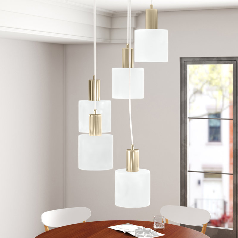 Abel 5 - Light Cluster Pendant, Brass, White