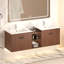 Meuble-lavabo 60 po à fermeture en douceur brun rougeâtre 60 po, petites tablettes de rangement, armoire combinée 24 po et 12 po