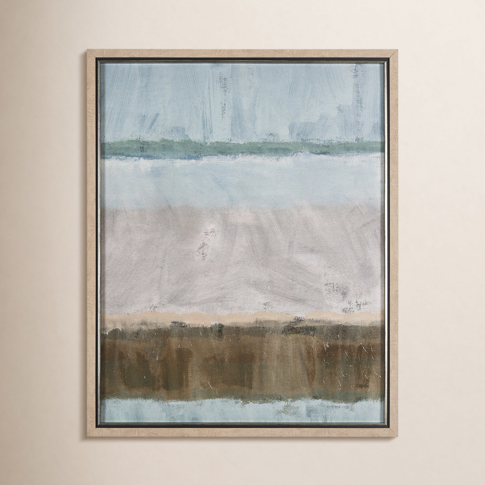 Quiet Echoes - Wash Hand-Embellished Print, Blue, Quiet Echoes - Flow
