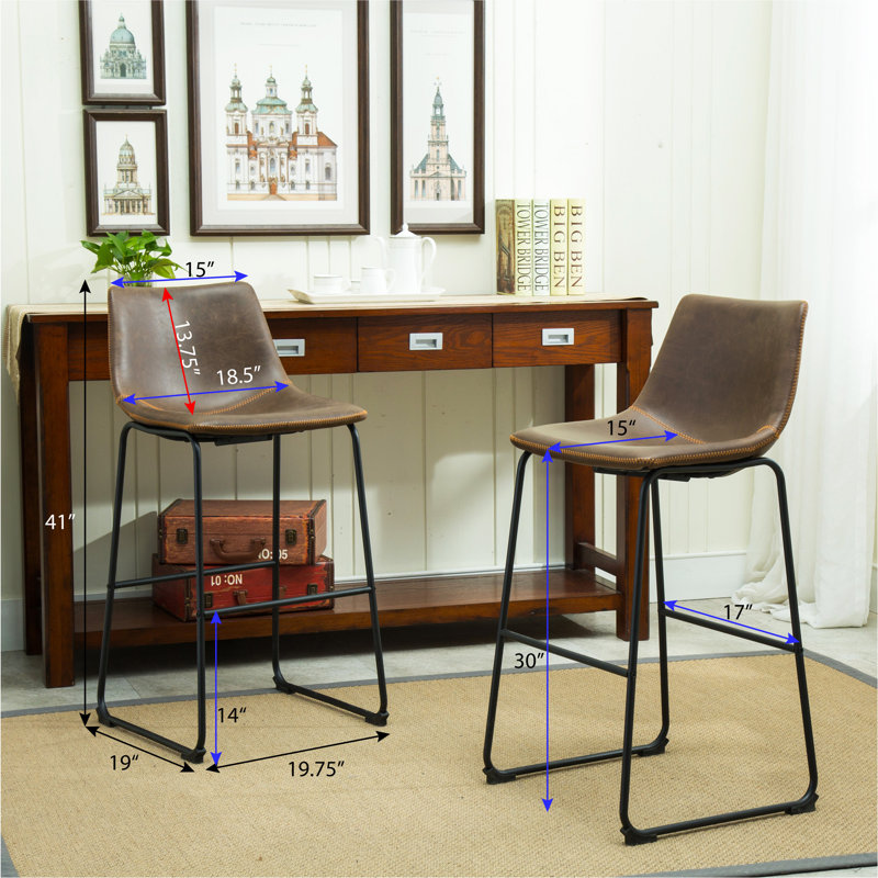Tabourets de comptoir Lotusville, Brun