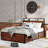 Bed Frame with Storage Headboard and 12 Drawers LED Lights, Strong Metal Slats Support,No Box Spring Needed-290966653