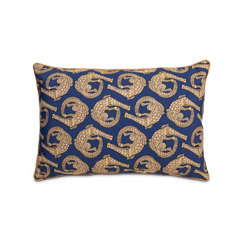 Croco - Jacquard, Royal, Rectangle 16"H x 24"W