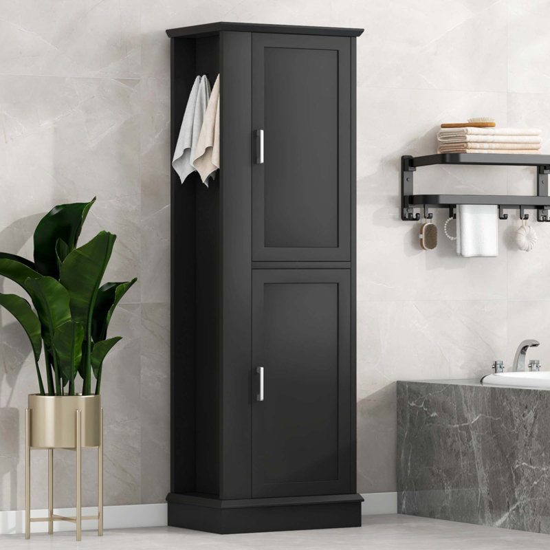 Tall Bathroom Storage Cabinet, Black
