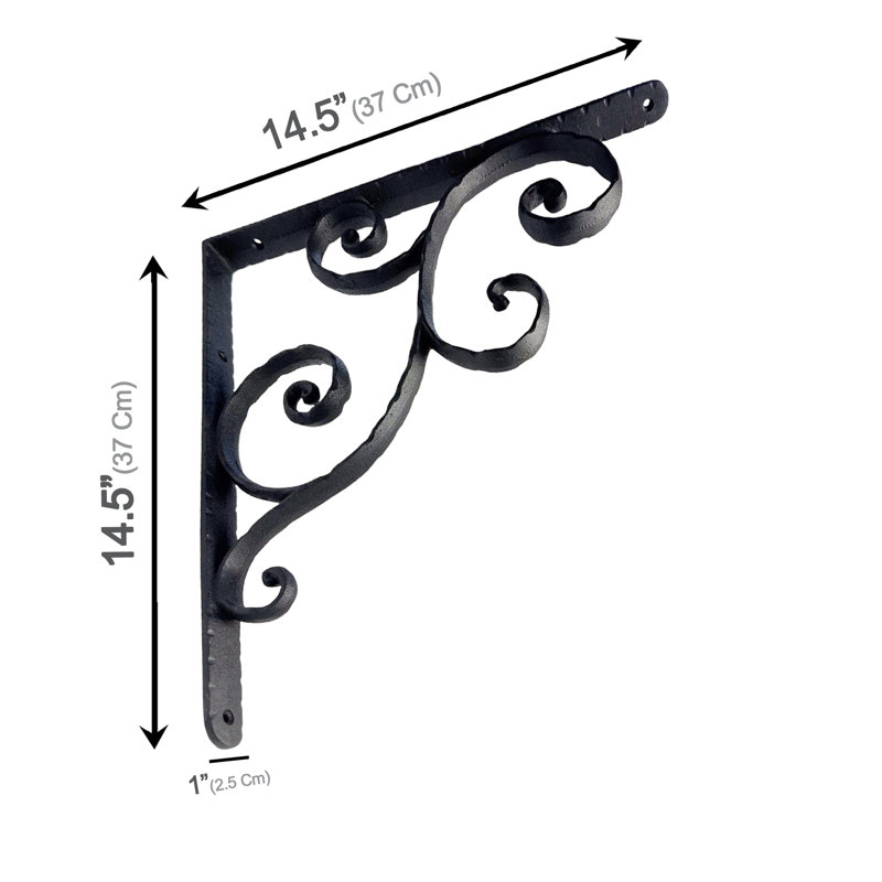 Rustic Shelf Bracket, Black