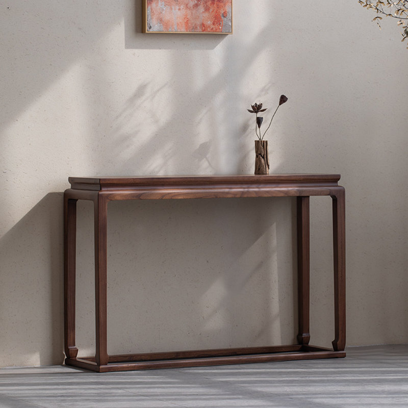 Console brune élégante de style chinois, H 31,9 po x l 47,2 po x P 14,2 po