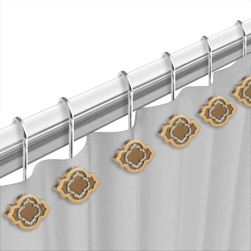 Julo Striped Shower Curtain with Hooks Included