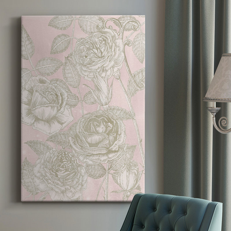 Blooming Roses II - peinture sur toile tendue, H 36 po x l 24 po x P 1 po