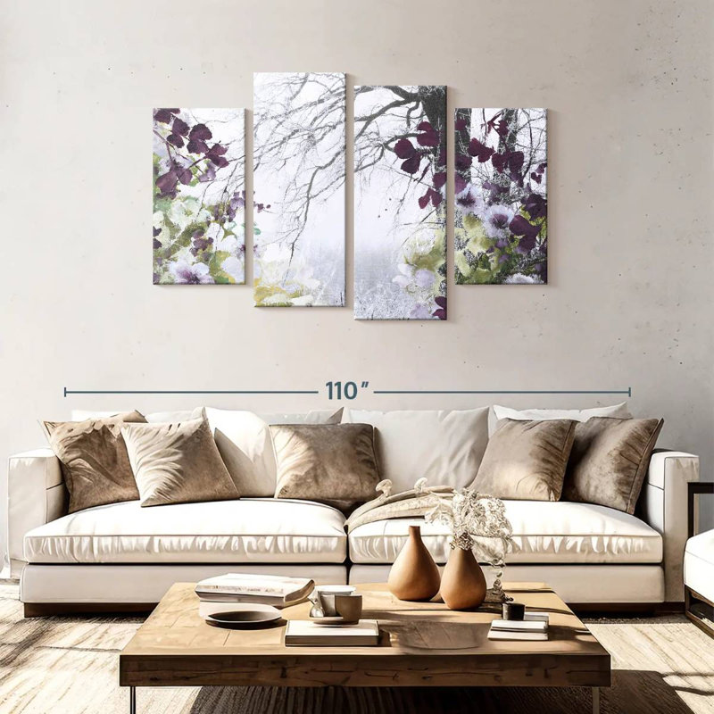 Fleurs Harnek au printemps, H 48 po x l 75 po
