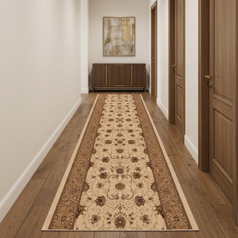 Tapis oriental crème Valerie, Tapis de couloir 2 pi x 10 pi