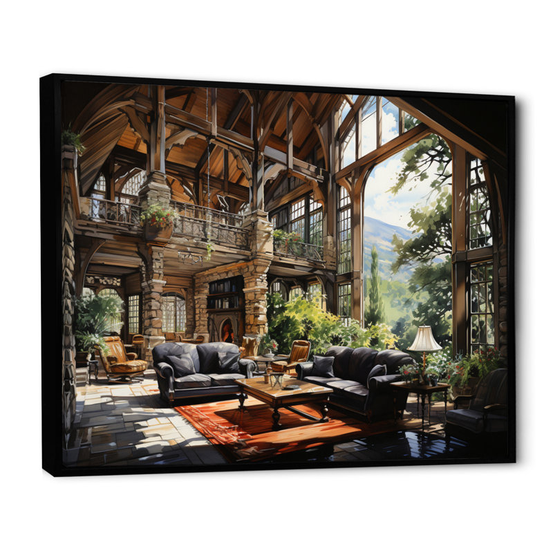 Hotels Lodges Serenity Retreat VII - Architecture Canvas Prints, Cadre flottant noir, H 16 po x l 32 po x P 1 po