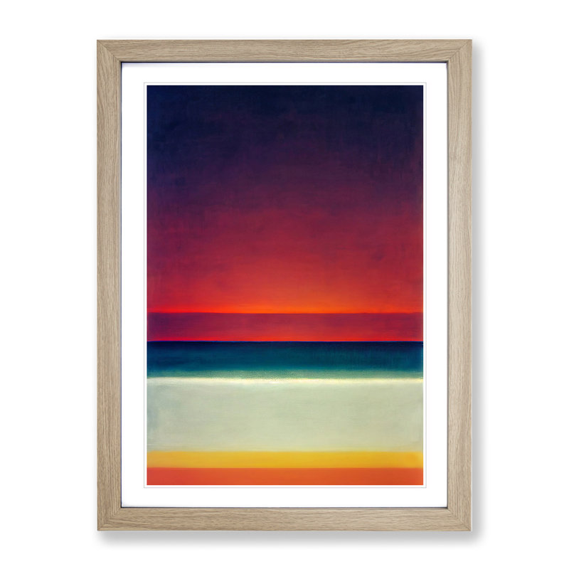Stellar Abstract Sunset - Framed Print, 64cm H x 46cm W x 2cm D, Oak Framed
