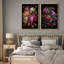 «Flower Blossom Moody Colorful Blossom Flowers Bouquet Floral», reproduction d'art sur toile encadrée 2 pièces-91069011-91069012