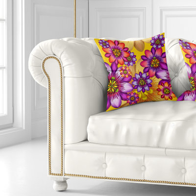 Motif de fleurs de la passion - coussin à imprimé floral