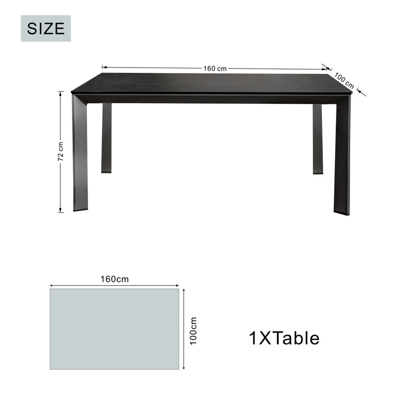 MIMO Aluminium Outdoor Dining Table, 160cm