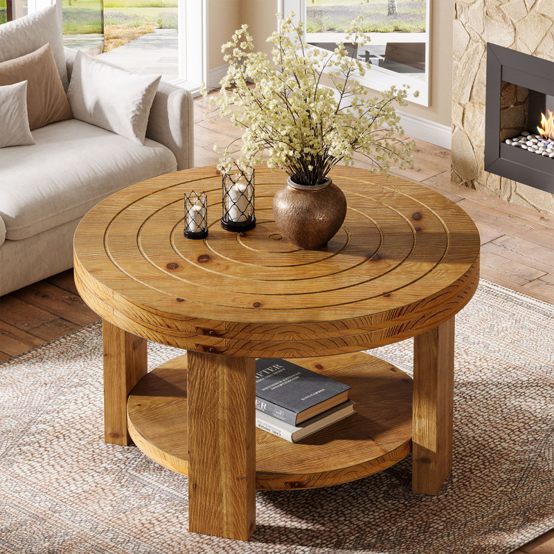 31.5" Farmhouse Solid Wood Coffee