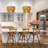 5-light Hand-Woven Rattan Drum Chandelier