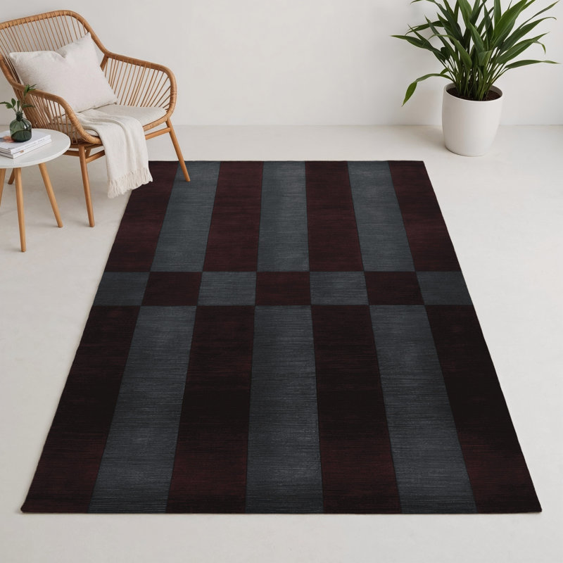 Tapis intérieur / extérieur noir à carreaux, Rectangulaire 3 pi x 5 pi