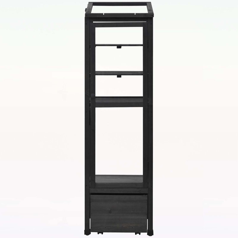 Versatile Portable Wooden Greenhouse for All Plant Types and Environments, Black