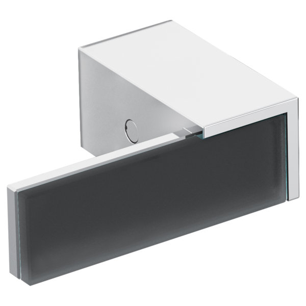 Siderna® Two-Handle Wall Mount Tub Filler, Chrome, Lever with glass black insert