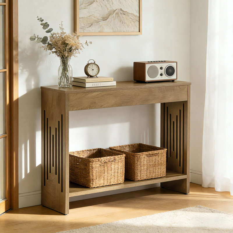 Small Sofa Table with 2-Tier Shelf