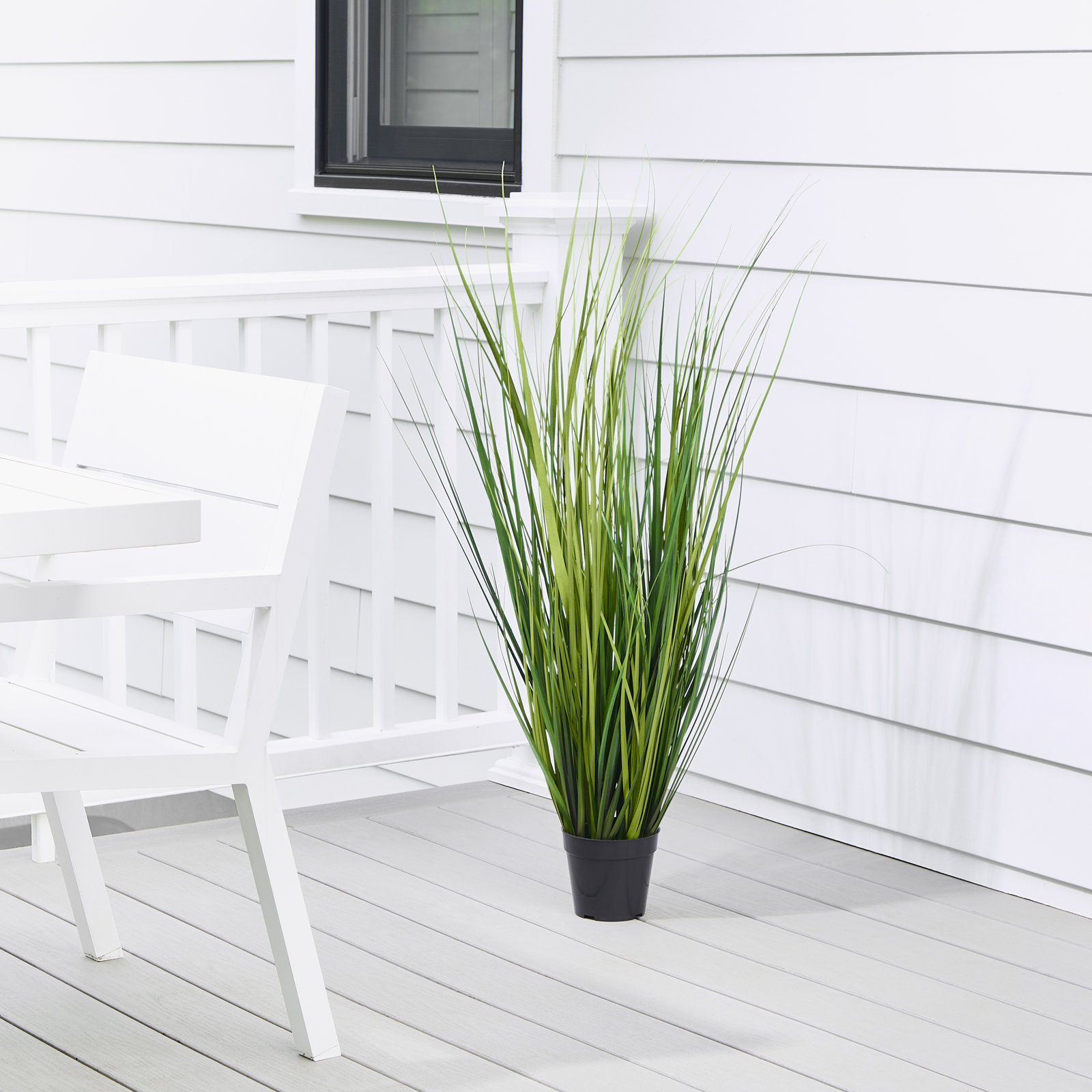 48"UV Potted Blade Grass, 48 in x 13 in