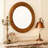 31.3" Hammered Gold Round Wall Mirror