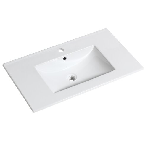 Saint Birch 32'' Ceramic Single Vanity Top with Sink and 1 Faucet Holes ...