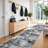 Washable Abstract Area Rug - Large Living Room Area Rugs Modern Stain Resistant Indoor mat for Bedroom Dining Room Non Slip Rubber Backing Thin Super Soft Room Decor Floor Carpet Black A-1764676299