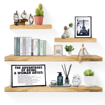 Beige Floating Shelves for Wall，Set of 4