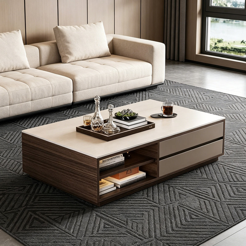 Letcher, White/Nut-Brown, 15.74" H x 51.18" W x 23.62" D