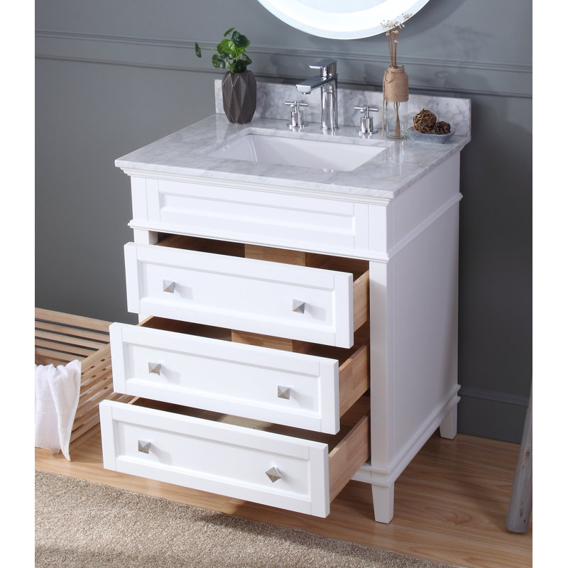 Ensemble de meuble-lavabo simple 30 po Guerra, blanc