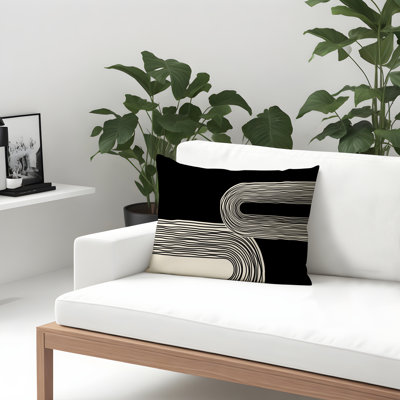 Cassie Abstract Spun Polyester Outdoor Reversible Throw Pillow