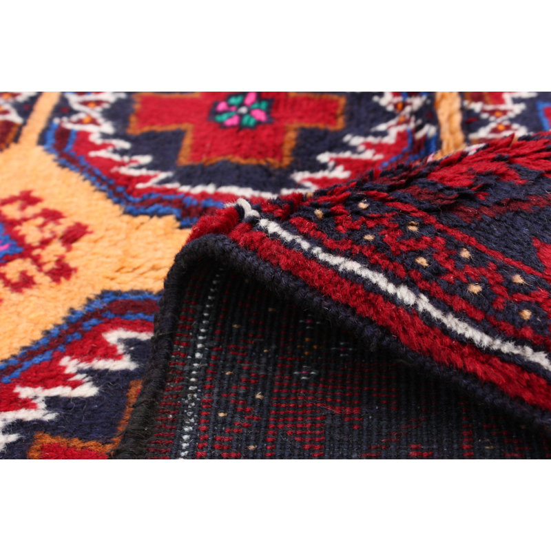 Tapis décoratif en laine de conception unique en laine noué à la main de conception unique 3 pi 3 po x 6 pi 5 po Boycie