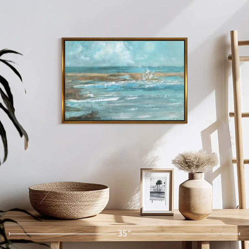 Breaking Waves IV, Cadre flottant doré, 19 po x 13 po