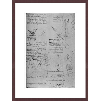 Astronomical diagrams from the Codex Leicester by Leonardo da Vinci -Framed Giclee Print