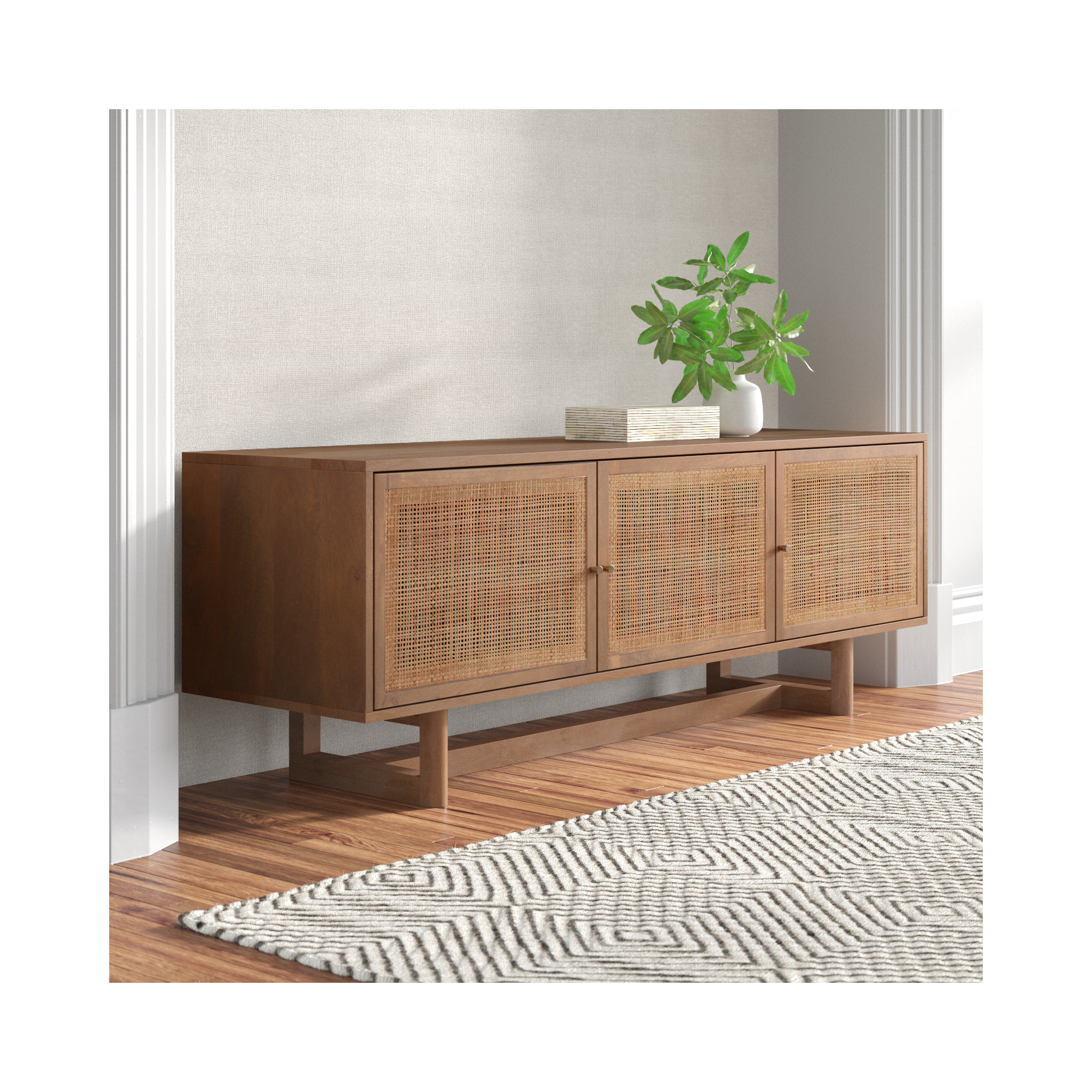 Cinna 65" Media Console, Medium Brown