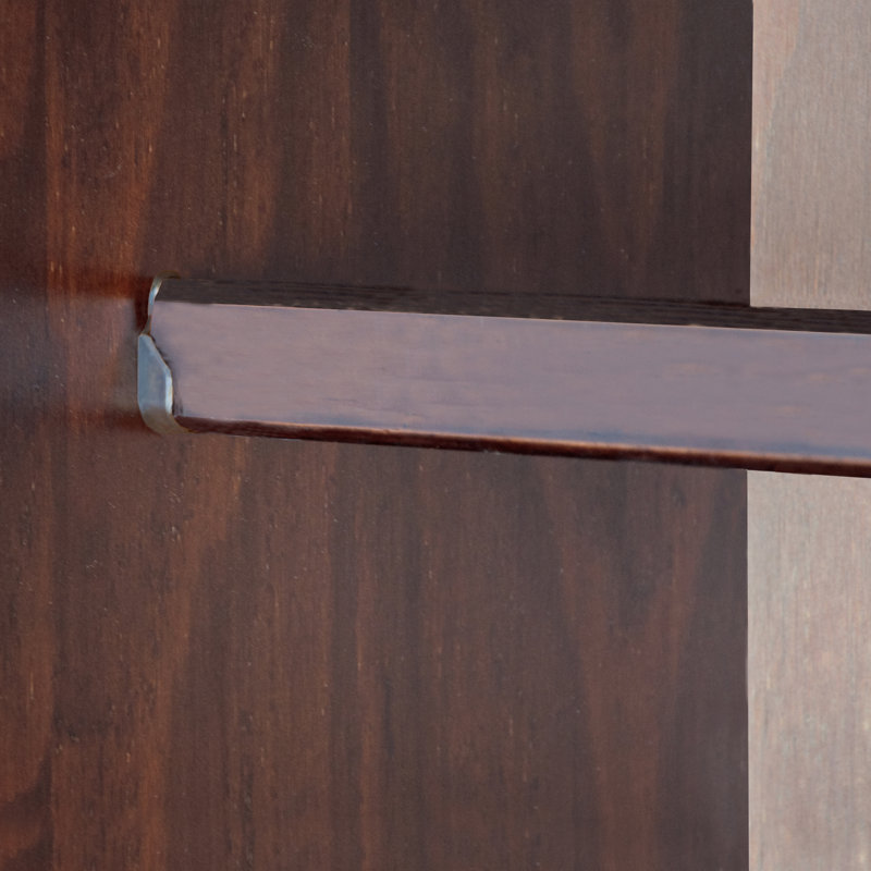 Armoire-penderie 100% bois massif avec tiroirs et tablettes réglables Bassam, Café