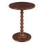 Table d'appoint à bout rond Traditional - Table d'appoint en bois massif avec base tournée sculptée, table de présentation classique pour le salon