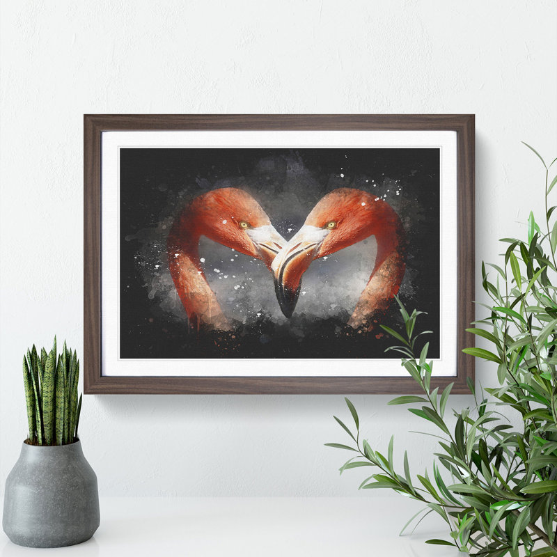 Pink Flamingo Vol.3 - Picture Frame Graphic Art, 27cm H x 36cm W x 2cm D, Walnut Framed
