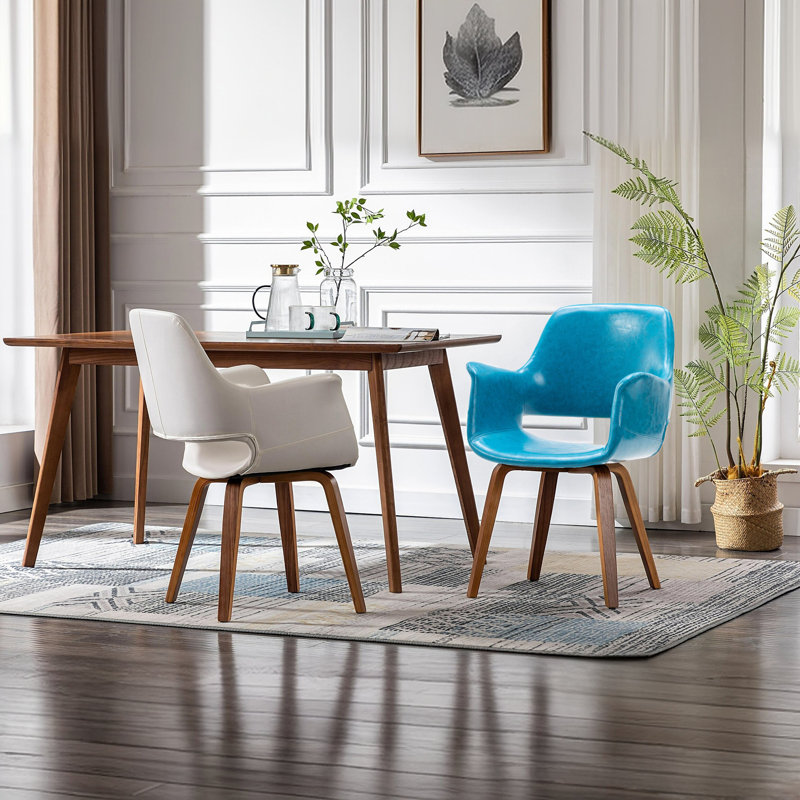 Jawed 18'' H Polyurethane Upholstered Armchair, Blue