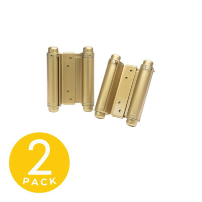 4 in. Double Acting Barrel Spring Squared Hinge with Non-Removable Pin - Set of 2