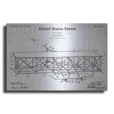 «Wright Bros. Flying Machine Blueprint Brevet White» par Patents